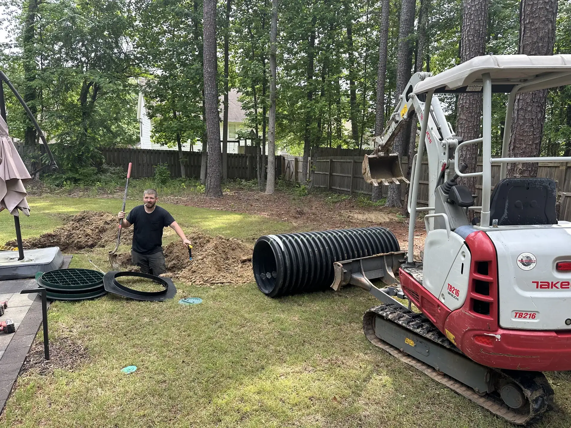 Curry Septic and Sewer crew on a job in Northeast Georgia