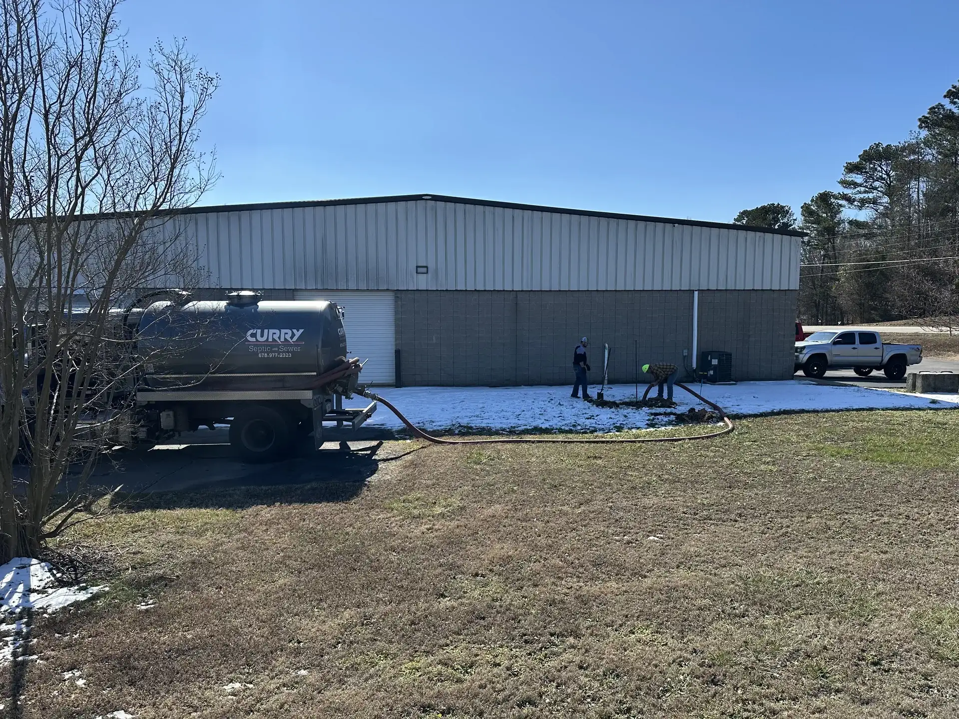 Curry Septic and Sewer crew on a job in Northeast Georgia