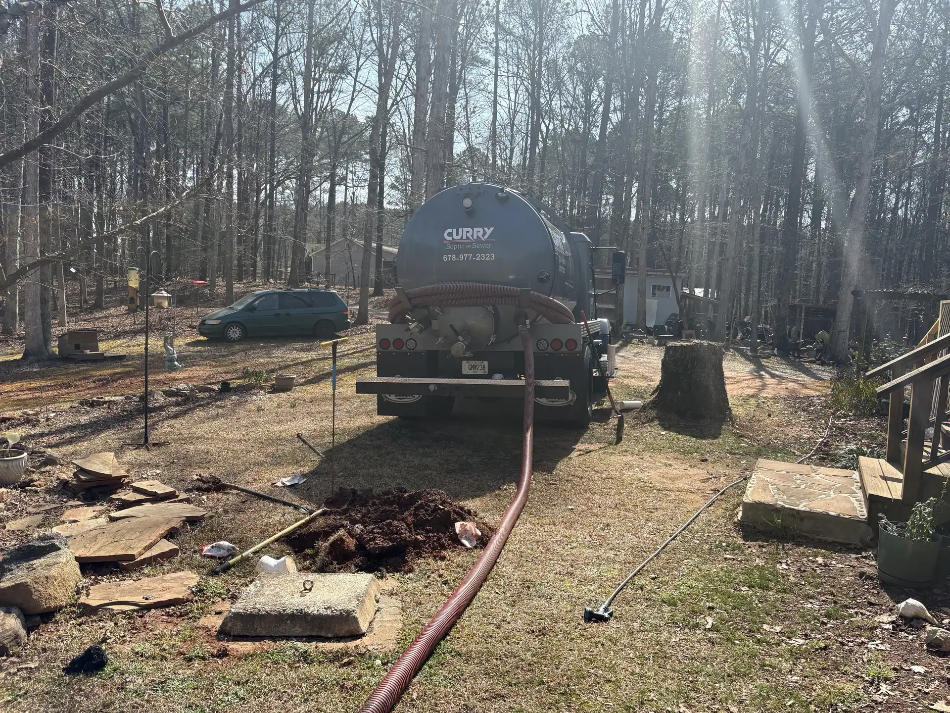 Curry Septic and Sewer crew at work in Northeast Georgia