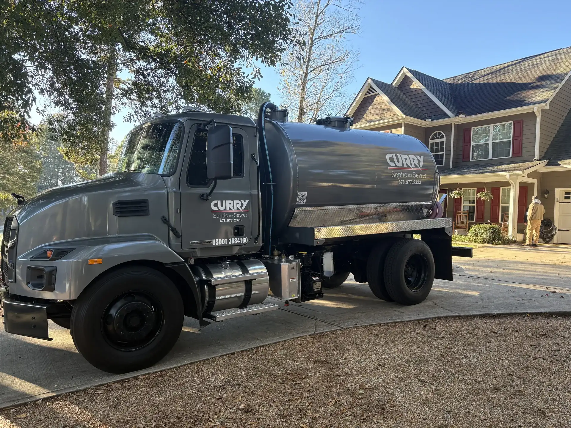 Curry Septic and Sewer crew on a job in Northeast Georgia