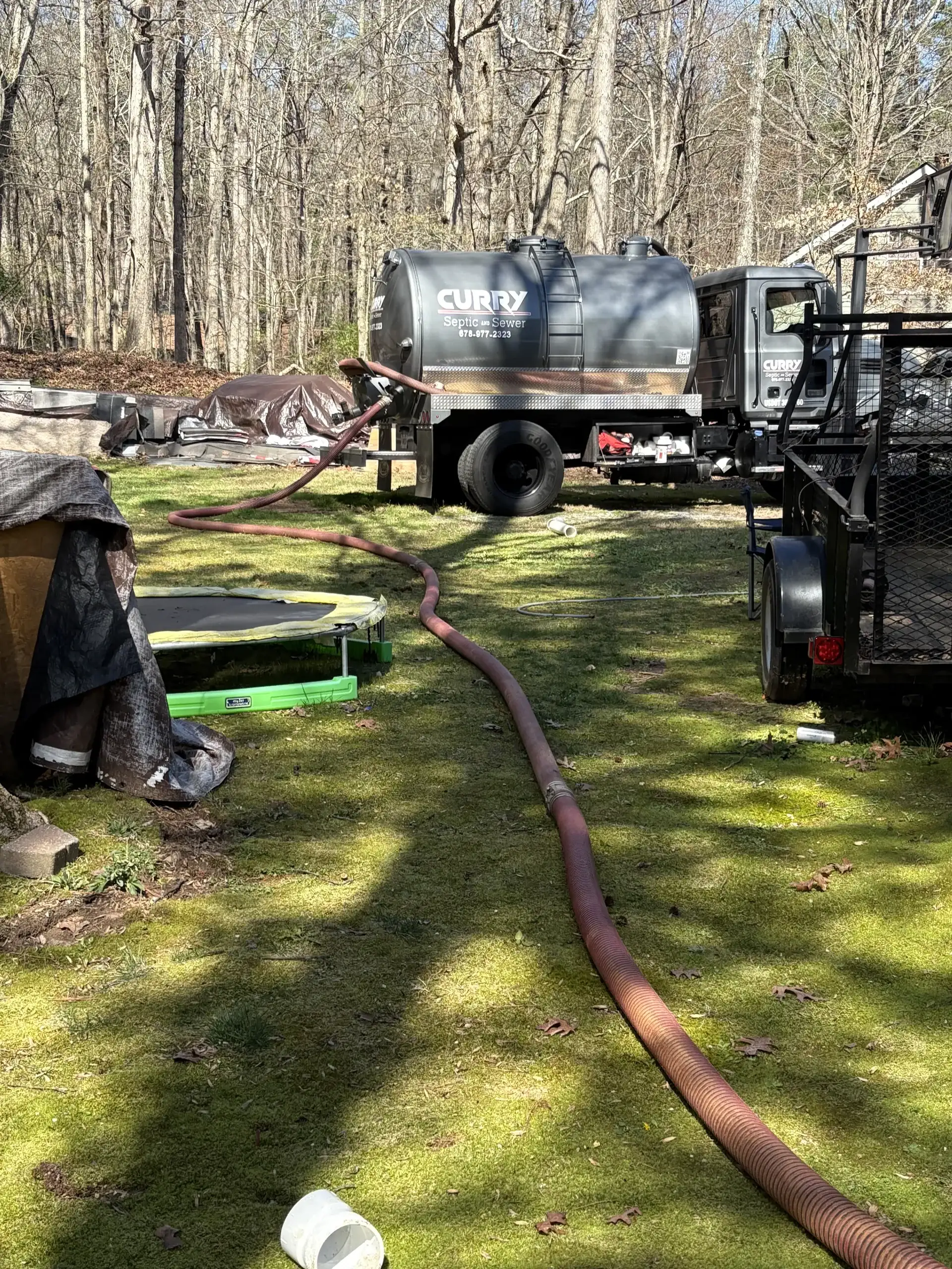 Curry Septic and Sewer crew on a job in Northeast Georgia