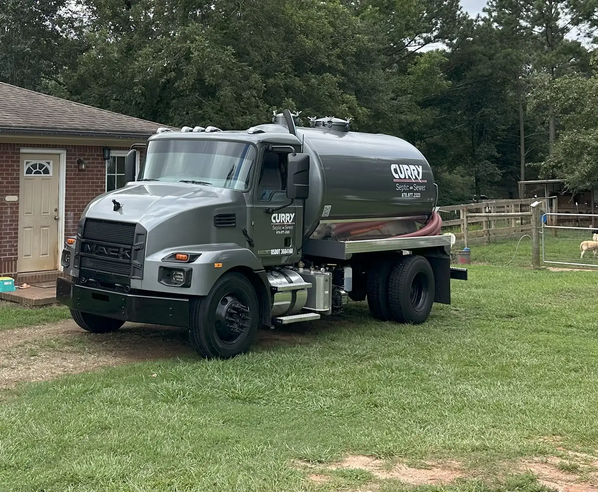Curry Septic and Sewer crew on a job in Northeast Georgia