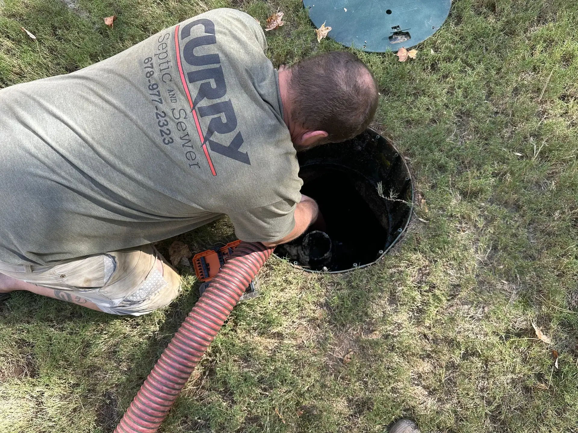 Curry Septic and Sewer crew on a job in Northeast Georgia