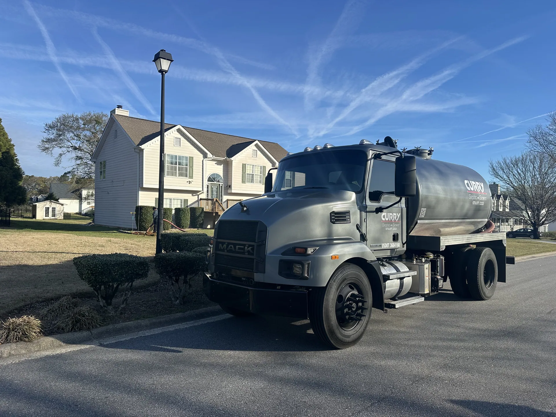 Curry Septic and Sewer crew at work in Hoschton, GA