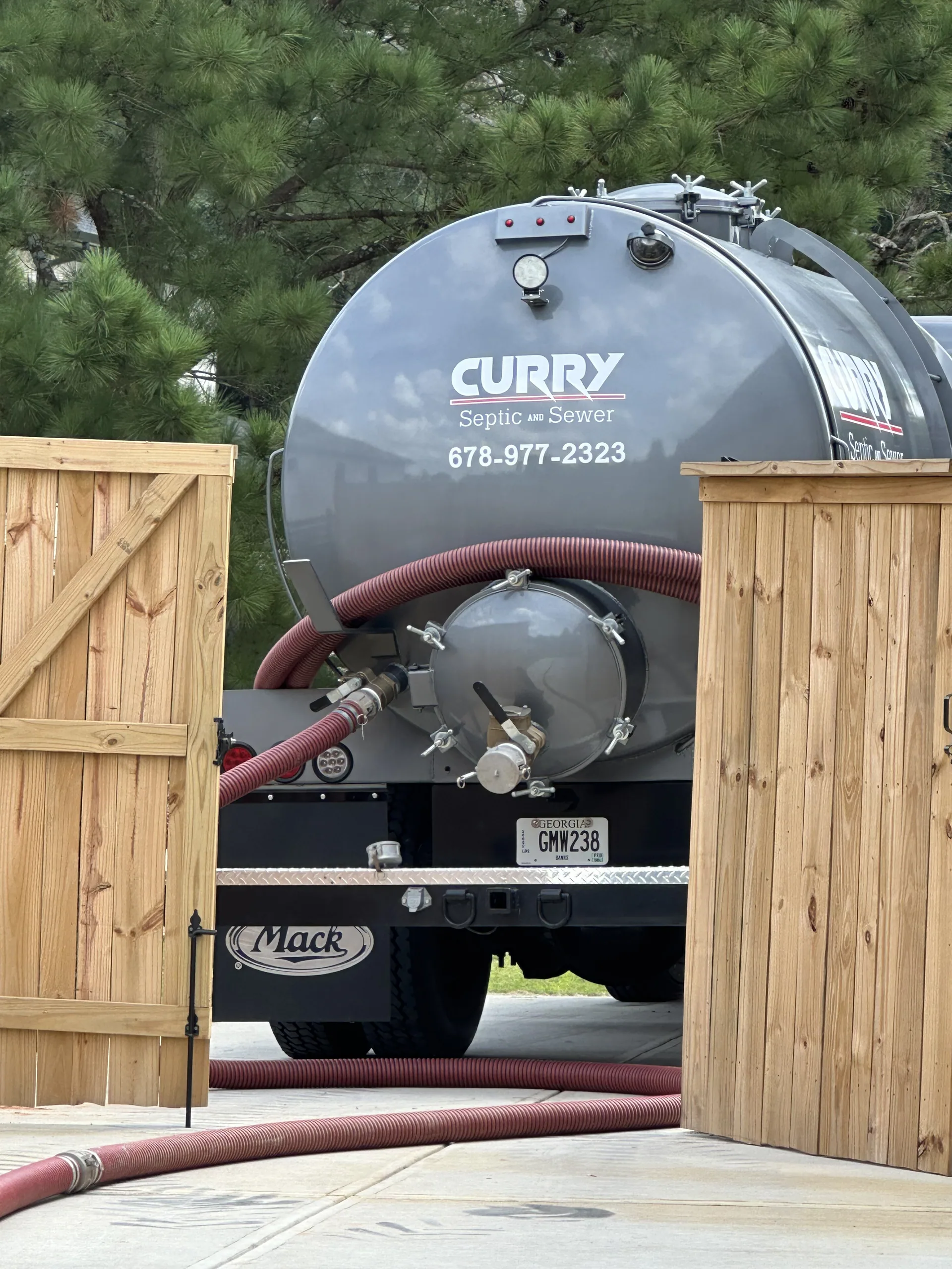 Curry Septic and Sewer crew at work in Hoschton, GA