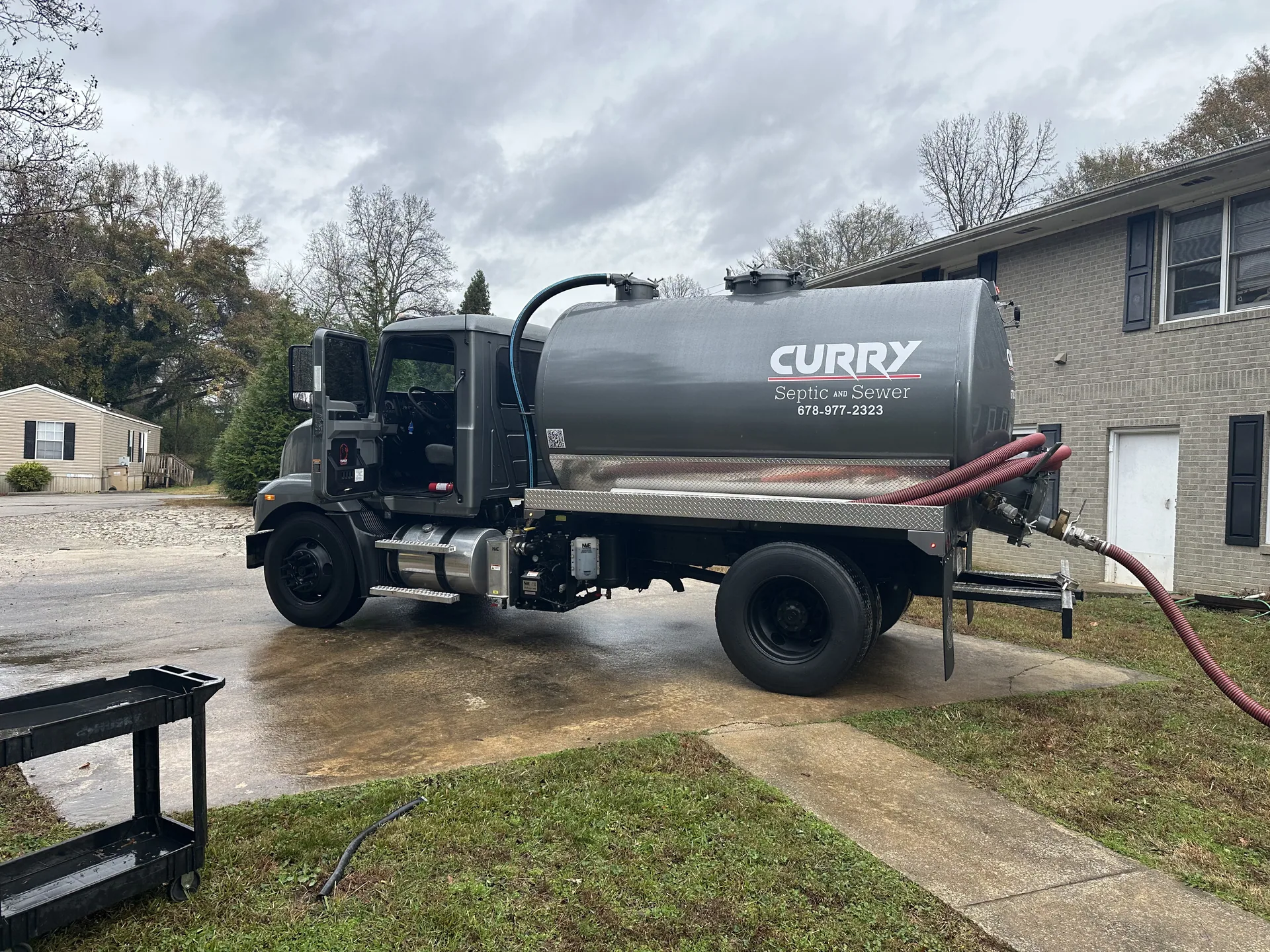 Curry Septic and Sewer crew at work in Hoschton, GA