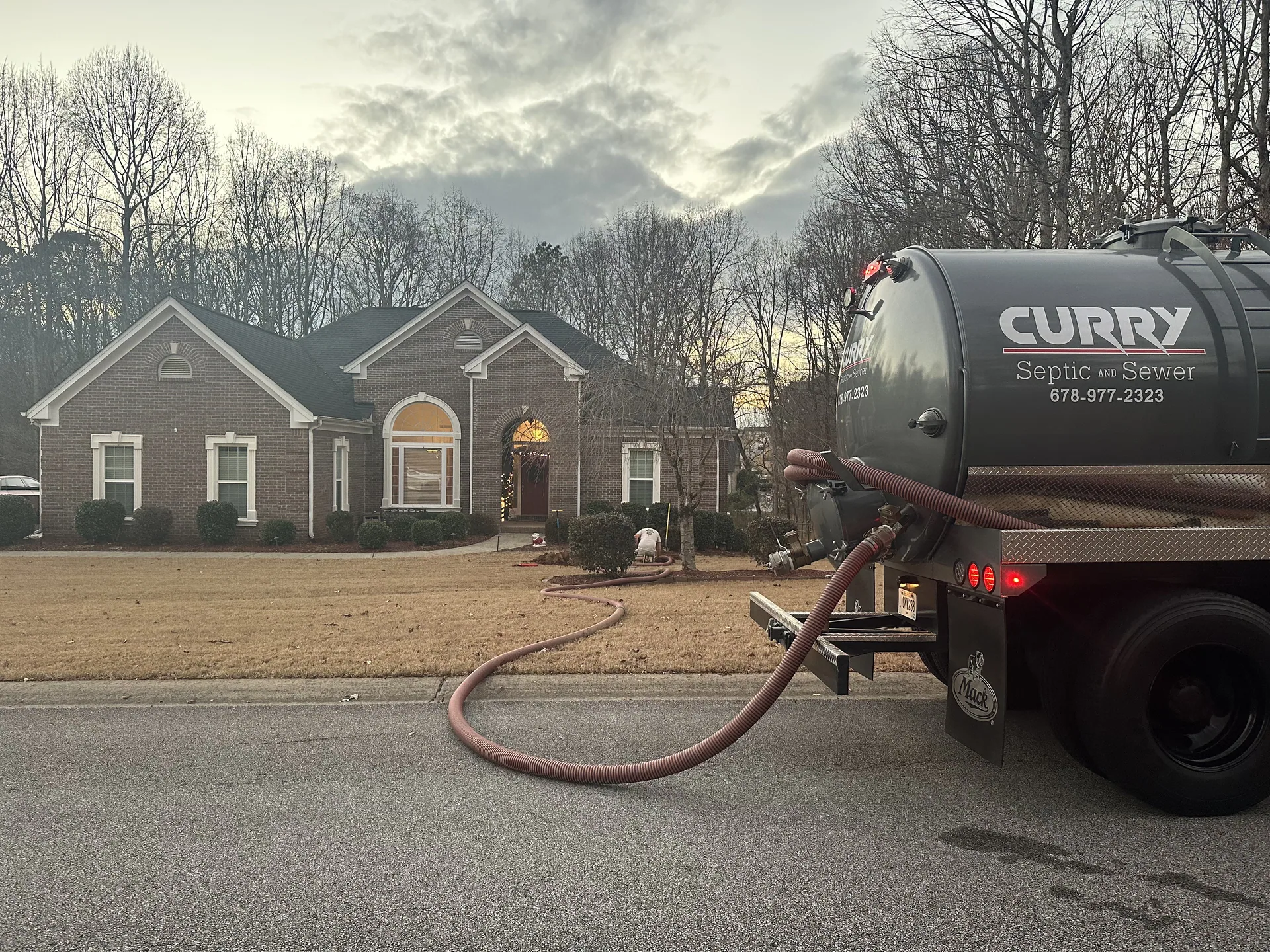 Curry Septic and Sewer crew at work in Hoschton, GA
