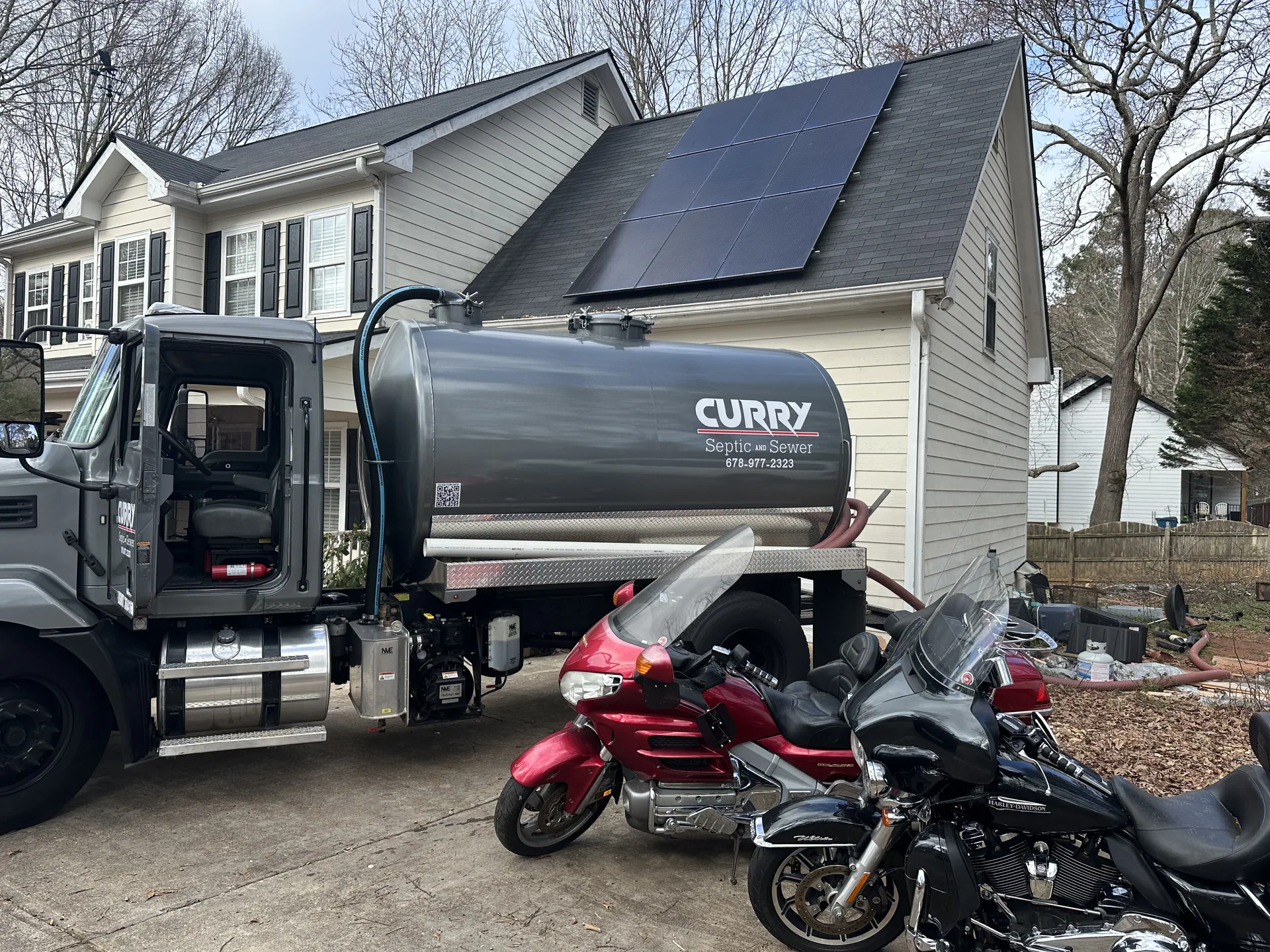 Curry Septic and Sewer crew at work in Hoschton, GA