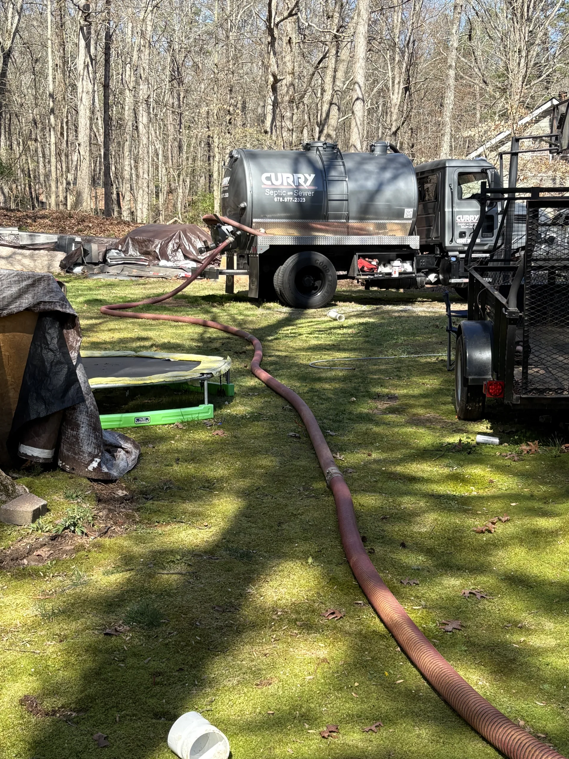 Curry Septic and Sewer crew at work in Hoschton, GA